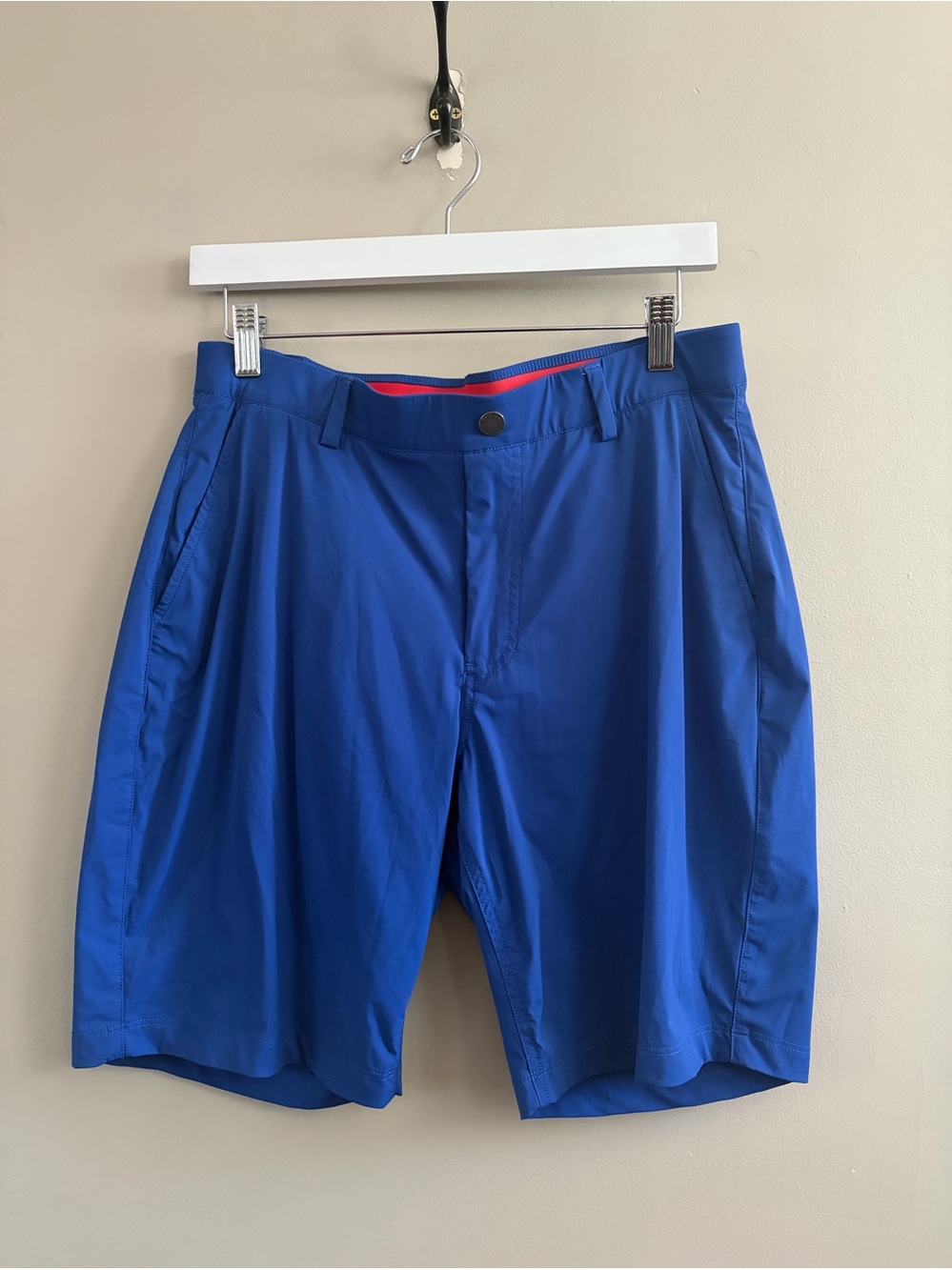 REDVANLY Men's Shorts Golf Royal Blue Size Medium